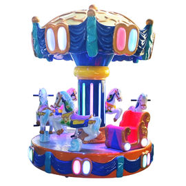 Six Players Coin Operated Carousel / Rotating Carousel Rotating Horse